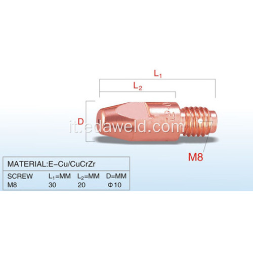 TOKINARC M8x30 Contact Tip